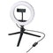 Vlogging Tripod with Light-Emitting Diode Light Ring, 11.81" X 11.81"